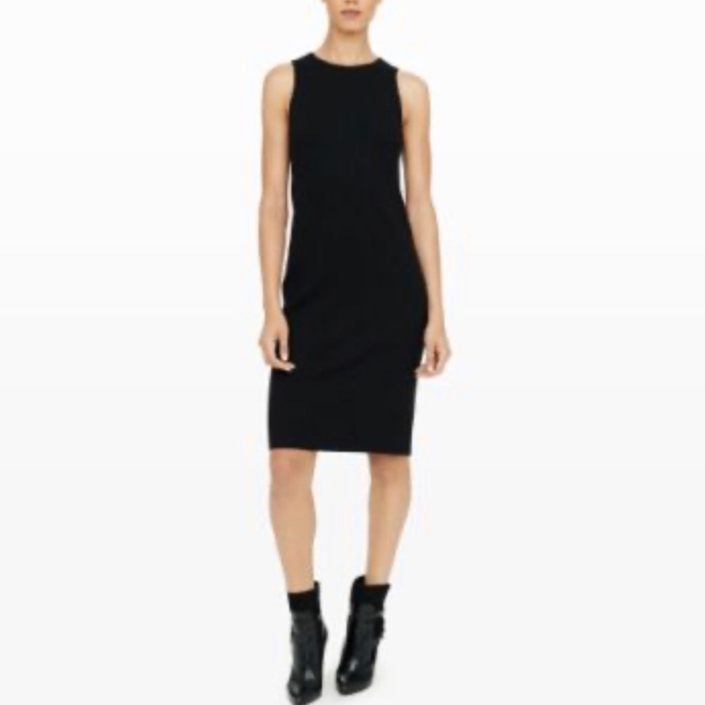 Club Monaco ribbed black midi dress